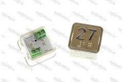 Кнопка (кнопочный модуль) KA302-S-R "27 этаж", квадратная, статическая красная подсветка, Брайль