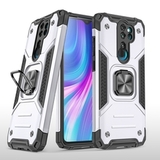 Противоударный чехол Strong Armour Case с кольцом для Xiaomi Redmi Note 8 Pro (Серебро)