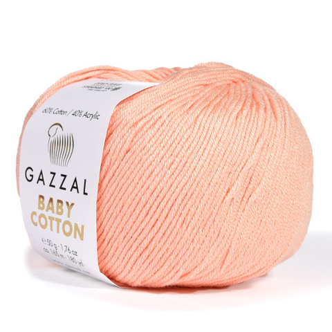 Пряжа Gazzal Baby Cotton 3412 персик