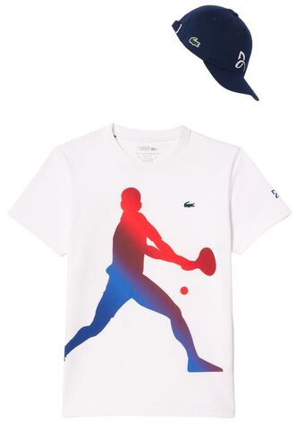 Теннисная футболка Lacoste Tennis X Novak Djokovic T-Shirt & Cap Set - white