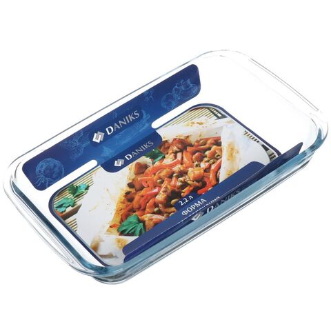 Форма для выпечки стекло, 20.6х34.5х5.2 см, 2.2 л, прямоуг, Daniks, DNX-22R