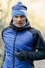 Премиальный костюм для лыж и зимнего бега Nordski Hybrid Hood Black/Blue
