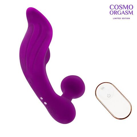 Фиолетовый массажёр с 9 режимами вибрации и пультом ДУ - Cosmo COSMO ORGASM CSM-23176