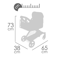 DeCuevas Коляска для кукол трансформер 3 в 1 с сумкой, высота ручки 73 см, серия Прованс (81745)
