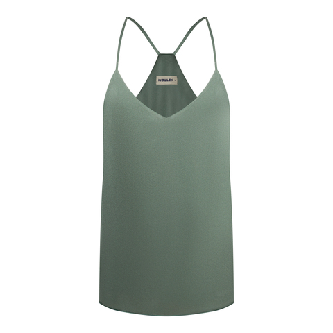 Топ шелковый на подкладке Mollen нефритовый