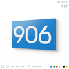 Номер на дверь 906, табличка на дверь для офиса, квартиры, кабинета, аудитории, склада, голубая 120х70 мм, Айдентика Технолоджи