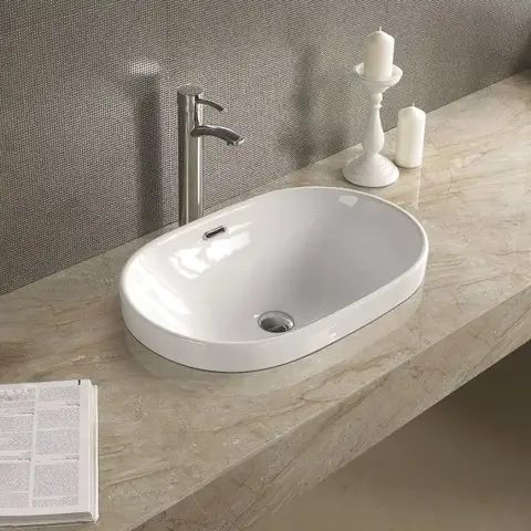Art&Max Раковина керамическая полувстраиваемая AM-5006-C, цвет белый