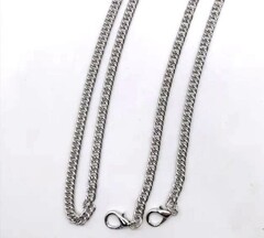 Цепочка для сумки с карабинами, ш. 6 мм, L 120 см, никель
