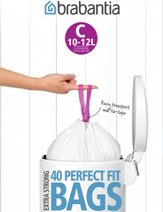 Мешки для мусора PerfectFit, размер С (10-12 л), упаковка-диспенсер, 40 шт.