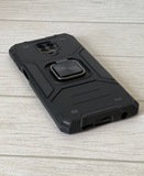 Противоударный чехол Strong Armour Case с кольцом для Xiaomi Redmi Note 9 Pro / Note 9S (Черный)