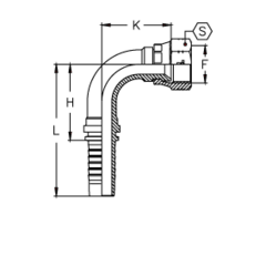 Фитинг DN 25 JIC (Г) 1.5/16 (90) TIEFFE