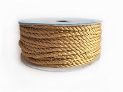 Шнур декоративный синтетический с люрексом 3,5мм золото желтое темное