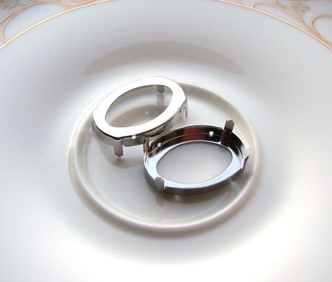 Оправа для овала 30*20 мм с родиевым покрытием. Swarovski 4127