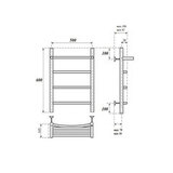 Полотенцесушитель электрический Point PN04156PE П3 500x600 с полкой левый/правый, хром