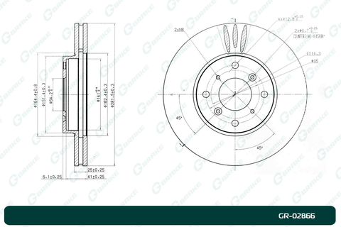 Диск тормозной G-brake  GR-02866