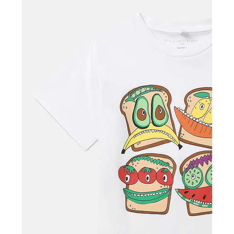 Футболка Stella McCartney Kids Veggie Sandwich White