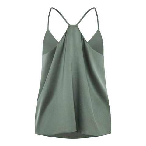 Топ шелковый на подкладке Mollen нефритовый