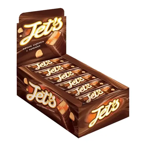 Батончик с печеньем и карамелью 'Jet's', 756г, (18шт х 42г)