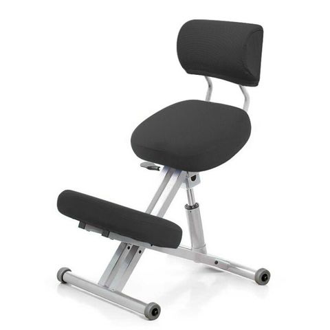 Стул коленный Smartstool KM01B (спинка + газлифт) черный