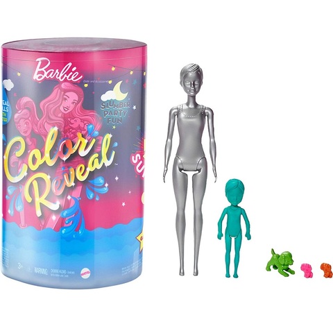 Барби Color Reveal Набор для Пижамной Вечеринки 50 Сюрпризов