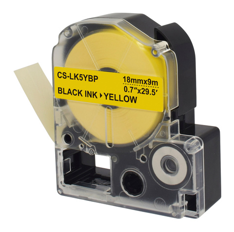 Картридж ленточный Cactus CS-LK5YBP черный для Epson LW400, LW700, LW600P, LW1000P, K400, Z700, Z900