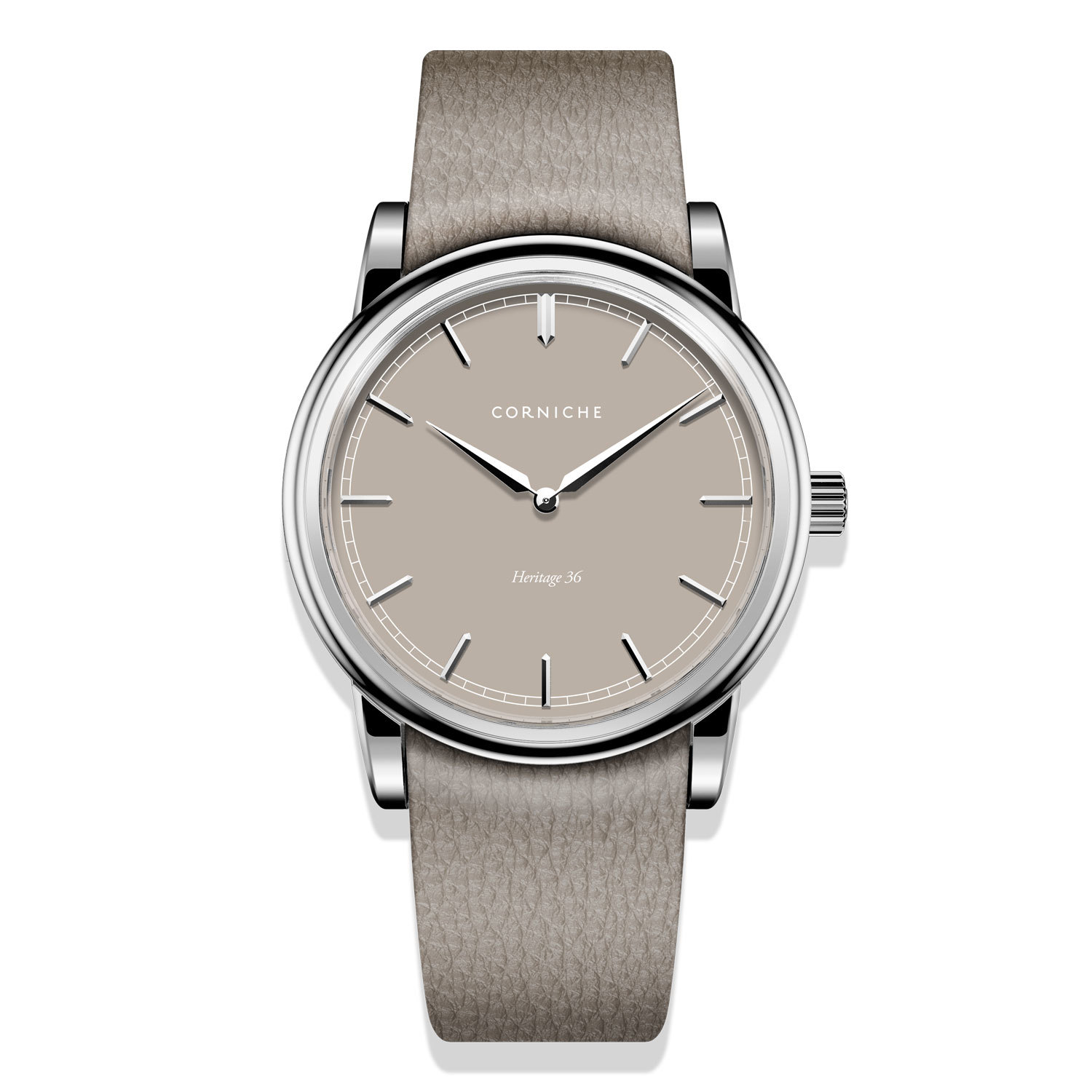 часы Corniche Heritage 36 Steel with Taupe Dial