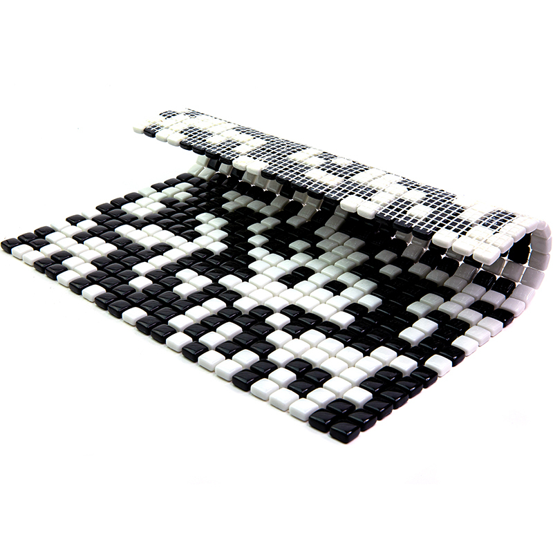 TC-01-09 Стеклянная мозаичная плитка Natural Flex черный квадрат глянцевый