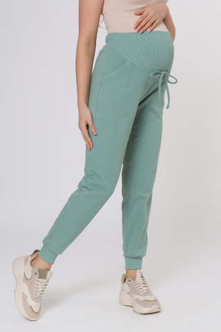Спортивные брюки для беременных 13642 зеленый