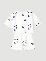 Комплект Mjölk {футболка укороченная и шорты} Голубика