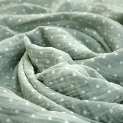 Муслин двухслойный "Горошек на зелёном"