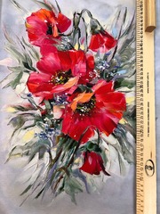 Кулирка Маки купон 74см 180г/м ш180см компакт Пенье