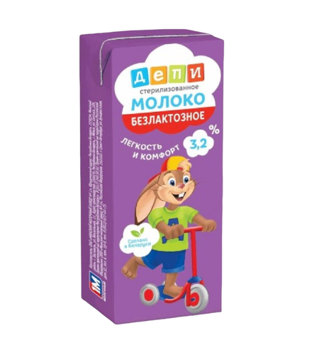 Молоко Депи дет безлакт стер 3,2% 250мл, шт