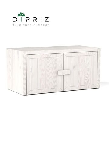 Антресоль Карлос 2 двери 50х105,2х50 из сосны, белый воск