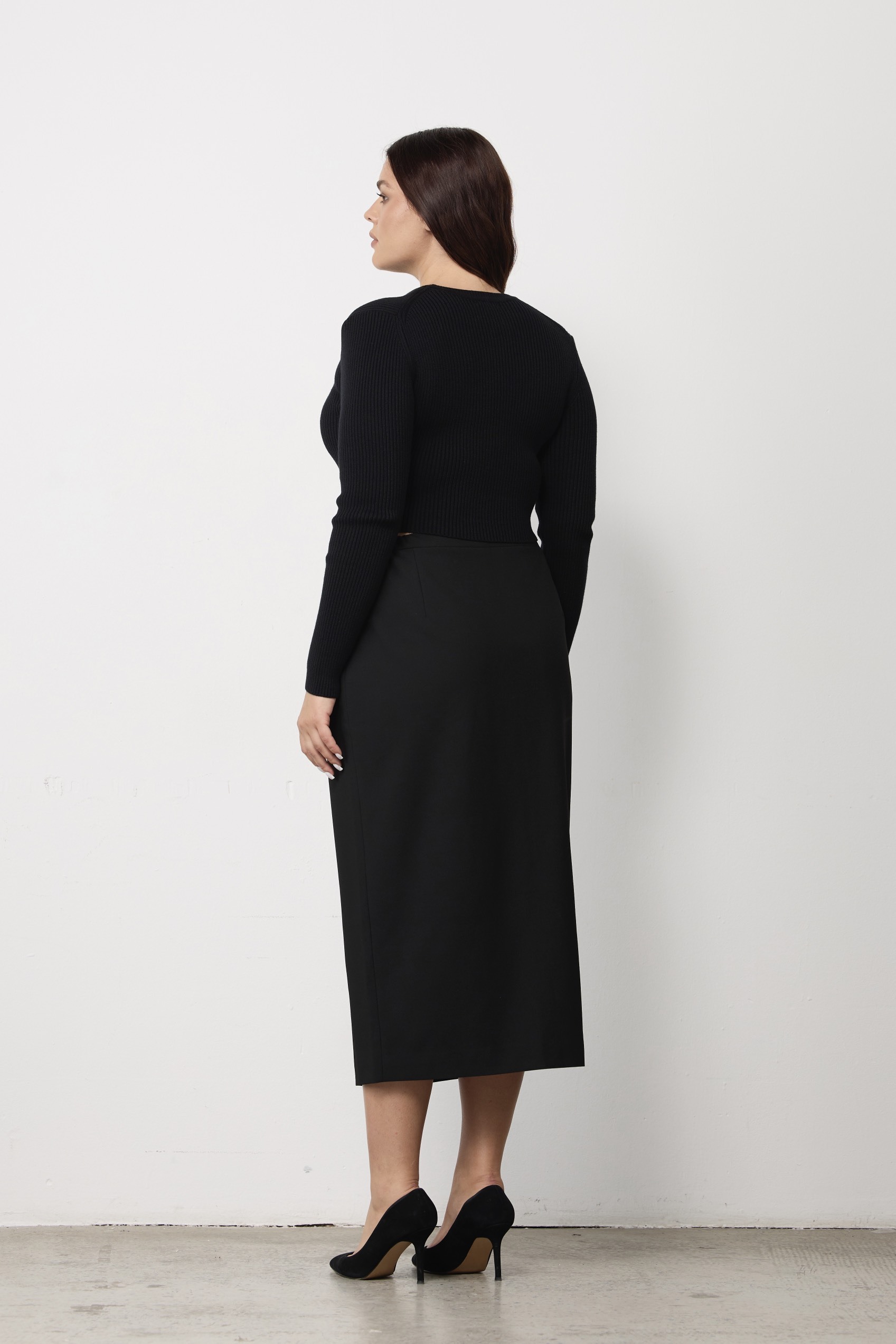 Юбка-футляр на молнии, черный