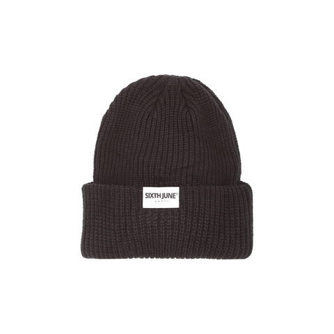 Metallic logo beanie Black