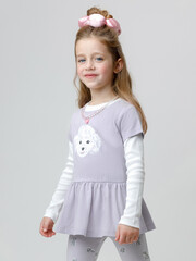 туника  для девочки  КР 302881/сиреневый 3710 к647