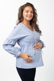 Блузка для беременных 13614 голубой