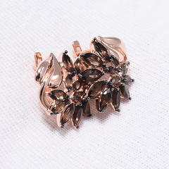 92021579 - Серьги ЁЖИКИ из золоченого серебра с раухтопазами