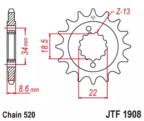 Звезда ведущая JTF1908 15