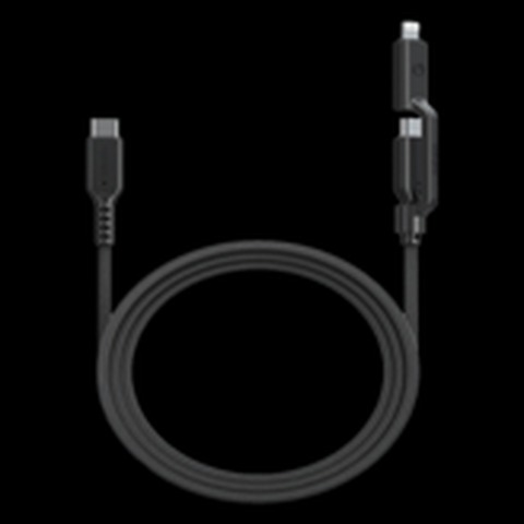 Кабель Energea Flow, 2 в 1, USB-C to USB-C + Lightning 1.5M, Черный | Black