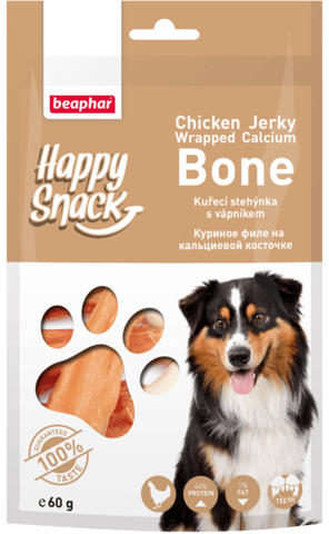 купить Beaphar Happy Snack Wrapped Calcium Bone SAкуриное филе на кальциевой косточке для собак