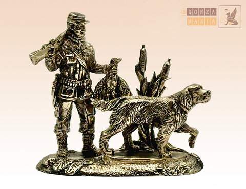 фигурка Охотник с уткой и собакой