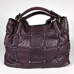 Женская сумка из натуральной винтажной кожи бордового цвета