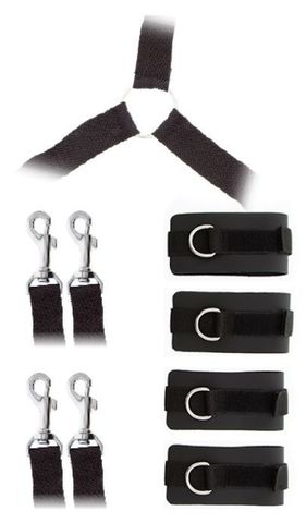 Комплект наручников и поножей LUXURIOUS BED RESTRAINT CUFF SET - Blush Novelties Guilty Pleasure 520039