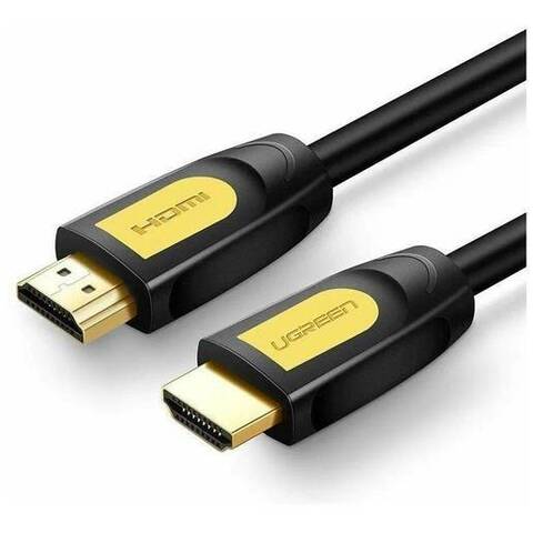 Кабель UGREEN HD101 HDMI Male To Male Round Cable. Длина: 1,5 м, черно-желтый