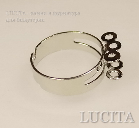 Основа для кольца с петельками (6 петелек) (цвет - античное серебро) ()