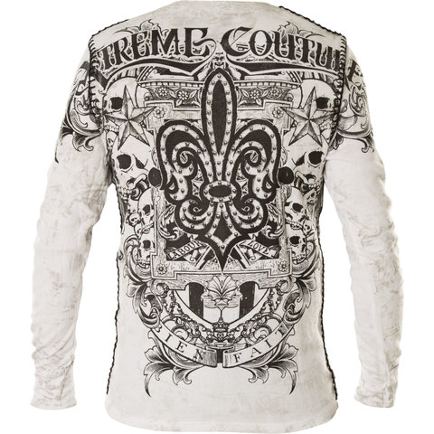 Xtreme Couture | Пуловер мужской Patron White Thermal X1768I от Affliction с принтами спина