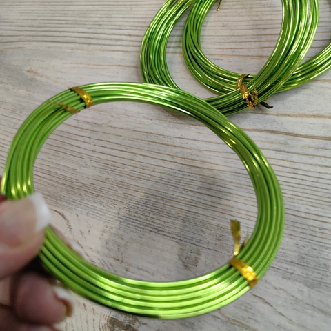Проволока для рукоделия 2 мм/длина 5м/цвет зеленый/3шт по 5м