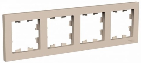 Рамка на 4 поста. Цвет Песочный. Schneider Electric(Шнайдер электрик). AtlasDesign. ATN001204