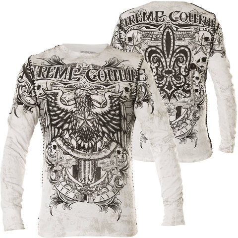 Xtreme Couture | Пуловер мужской Patron White Thermal X1768I от Affliction детально перед и спина